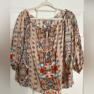 Cute blouse/top, never worn, from SHEIN,  2x but fits like X lg